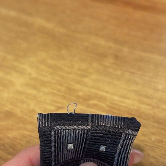 Joseph & Feiss Geometric Square Pattern Silk Tie Grey Silver - Picture 9 of 9